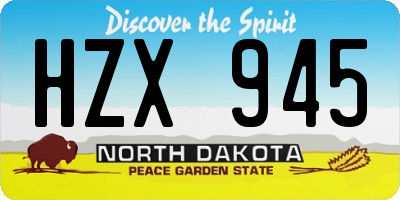 ND license plate HZX945