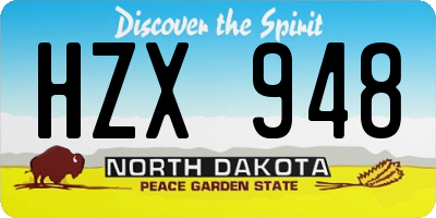 ND license plate HZX948
