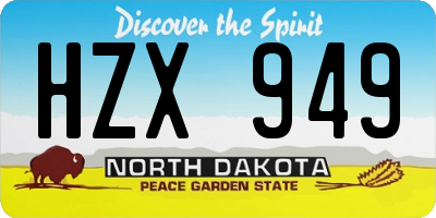 ND license plate HZX949