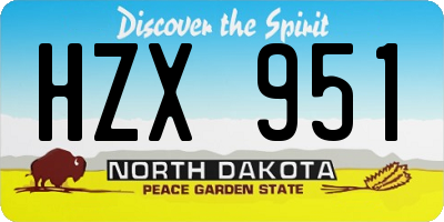 ND license plate HZX951