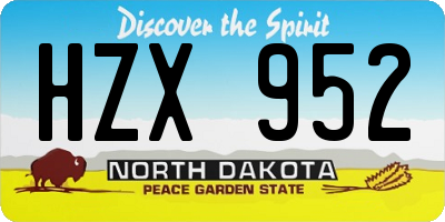 ND license plate HZX952