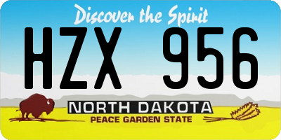 ND license plate HZX956