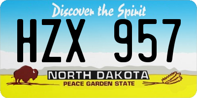 ND license plate HZX957