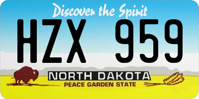 ND license plate HZX959