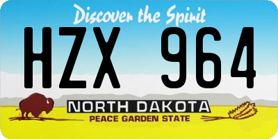 ND license plate HZX964