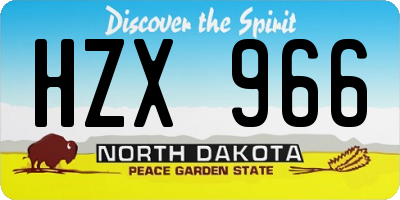 ND license plate HZX966