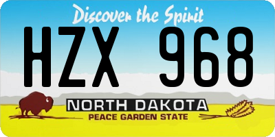 ND license plate HZX968