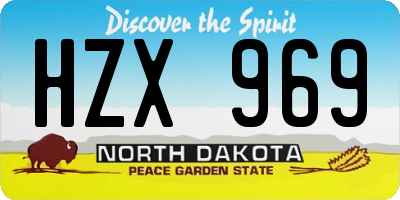 ND license plate HZX969