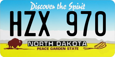 ND license plate HZX970
