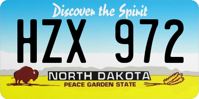 ND license plate HZX972