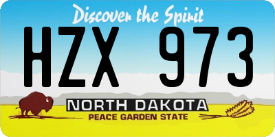 ND license plate HZX973