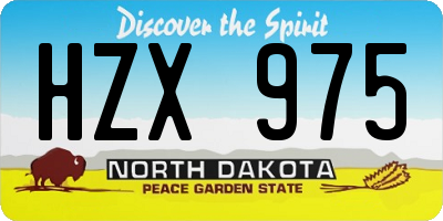 ND license plate HZX975