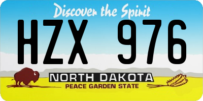 ND license plate HZX976