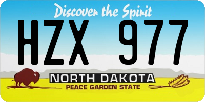 ND license plate HZX977