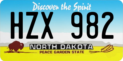 ND license plate HZX982
