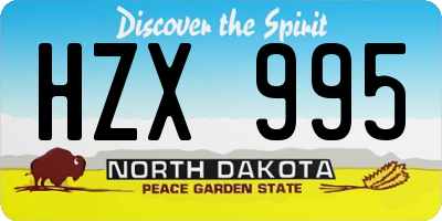 ND license plate HZX995
