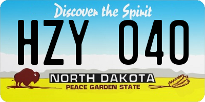 ND license plate HZY040