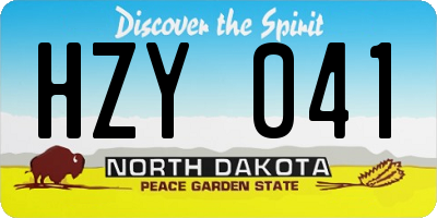 ND license plate HZY041