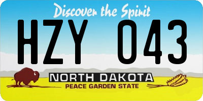 ND license plate HZY043