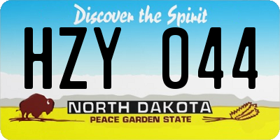 ND license plate HZY044