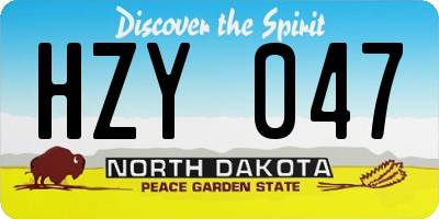 ND license plate HZY047