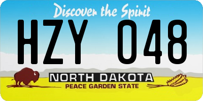 ND license plate HZY048