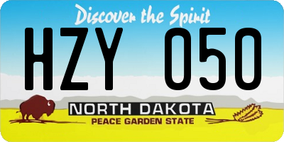 ND license plate HZY050