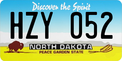 ND license plate HZY052