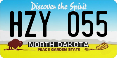 ND license plate HZY055