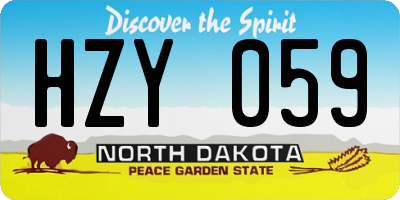 ND license plate HZY059