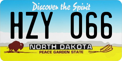 ND license plate HZY066