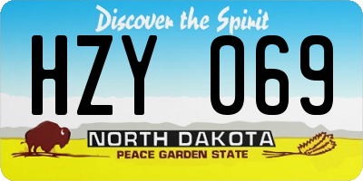 ND license plate HZY069