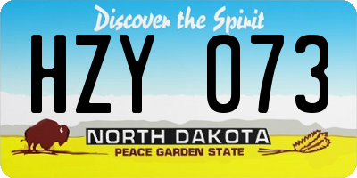 ND license plate HZY073