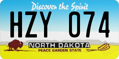 ND license plate HZY074