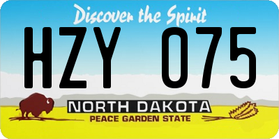 ND license plate HZY075