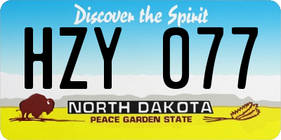 ND license plate HZY077