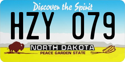 ND license plate HZY079