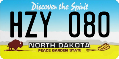 ND license plate HZY080