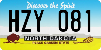 ND license plate HZY081