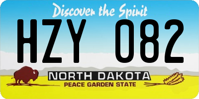 ND license plate HZY082