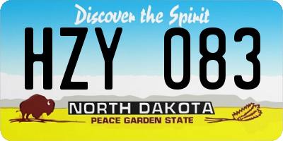 ND license plate HZY083