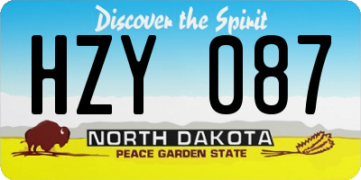 ND license plate HZY087