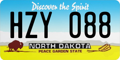 ND license plate HZY088