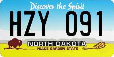 ND license plate HZY091
