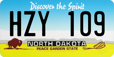 ND license plate HZY109