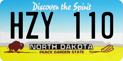 ND license plate HZY110