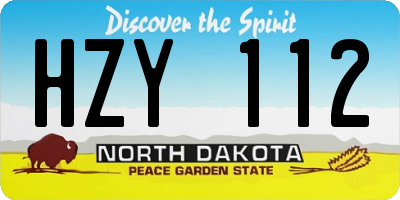 ND license plate HZY112
