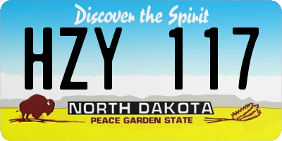 ND license plate HZY117