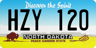 ND license plate HZY120
