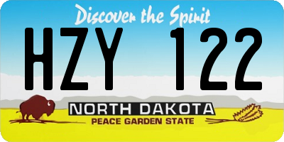 ND license plate HZY122